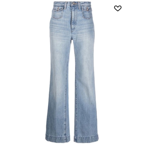 Re/Done 70s Pocket Wide Leg High Waist Jeans Size 29 Vintage Fade - Picture 4 of 14